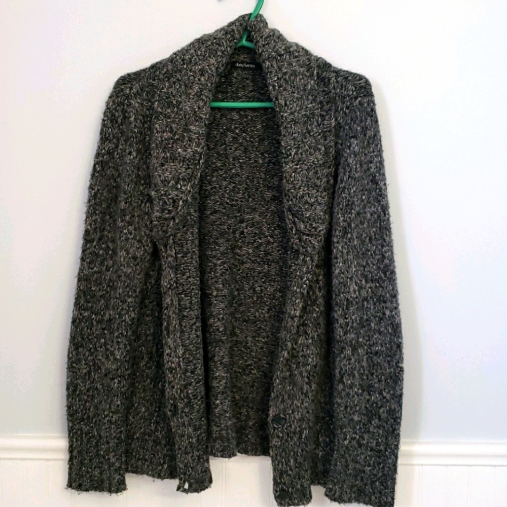Daisy Fuentes Salt/Pepper Cozy Cardigan